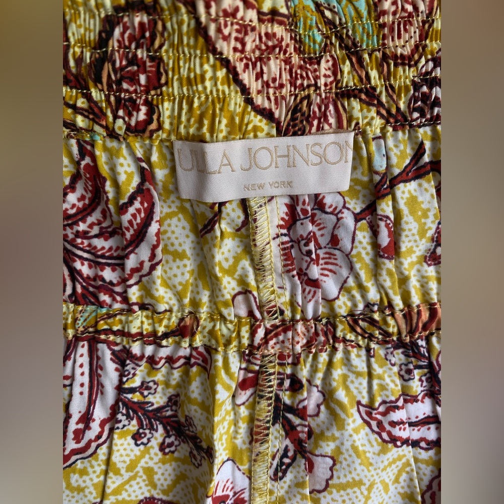 NEW ULLA JOHNSON Rylan Shorts in Calla Lily Floral High-Waist Paperbag Shorts - Picture 7 of 9